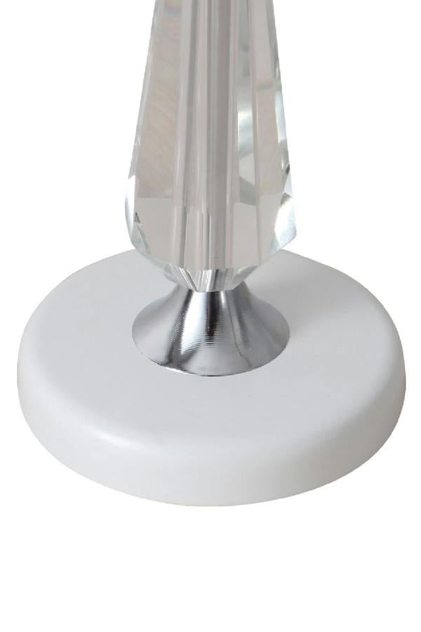 Living and Home Crystal Table Lamp with Scalloped Lampshade