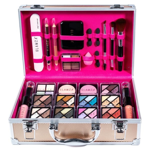 Glamza 84 Piece Hot to Handle Vegan Friendly Premium Makeup Kit Vanity Case