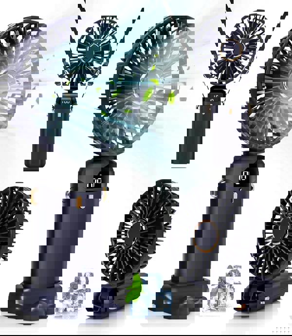 Dyzi 2-in-1 Portable Travel Mini USB-C Rechargeable Handheld & Table Fan