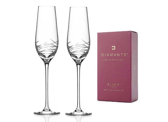 Diamante Champagne Flutes  ‘Frost’ - Set of 2