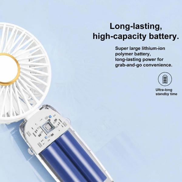 Dyzi Portable Handheld Mini Fan Rechargeable with Stand USB C 3 Speed