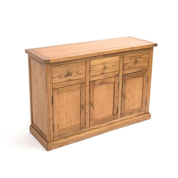 Cabinet Bits Salerno Light Wood 3 Drawer 3 Door Sideboard Wood Knob