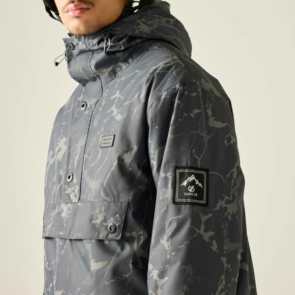 Dare 2B Mens Freeride III Cracked Overhead Ski Jacket - Black - 