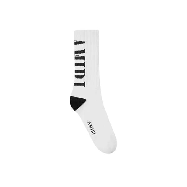Amiri Vertical Logo Socks   in  White