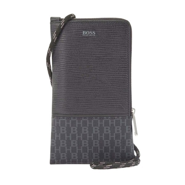 Boss Mens Metropole Leather Mobile Phone Holder - Black