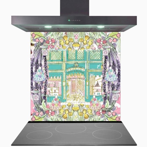 Claire Louise - Designer Laduree In Full Bloom Glass Kitchen Splashback