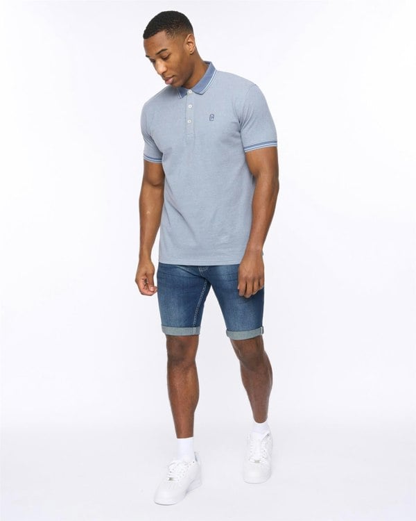 Crosshatch Tonwin Embossed Denim Shorts Dark Wash