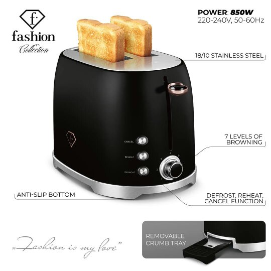 Berlinger Haus Toaster Black Rose Gold FTV0111