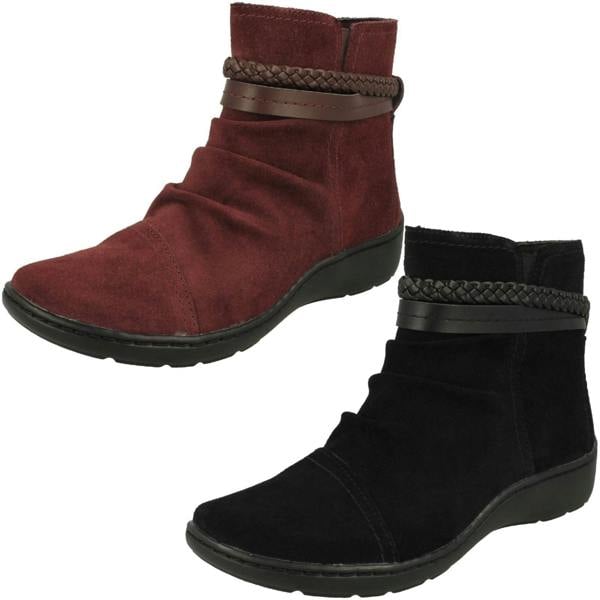 Clarks Ladies Clarks Braid Detailed Ankle Boots Cora BraidBoot