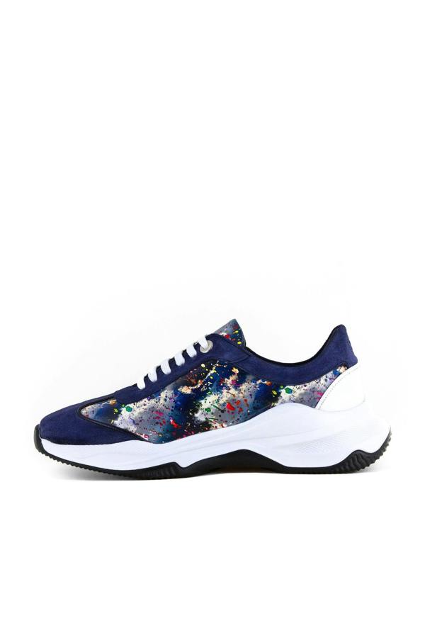 CLOUD AND PAINT SPLASH PRINTED LEATHER TRAINERS – Premium Men's Patterned Shirt by Claudio Lugli | Bold Design, Tailored Fit, Best Printed Shirts