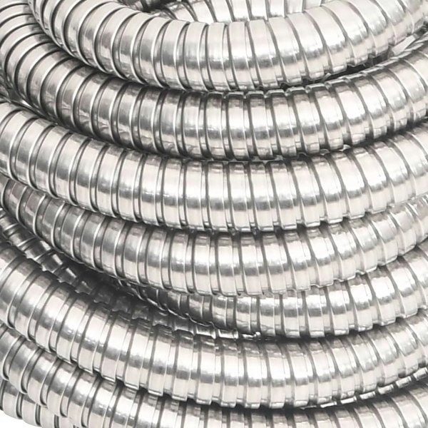 Berkfield Garden Hose with Spray Nozzle Silver 0.6" 30 m Stainless Steel