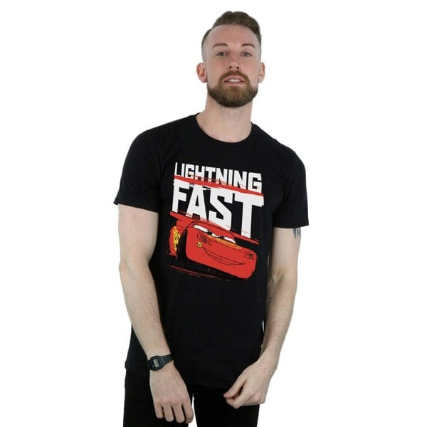 Disney Mens Cars Lightning Fast T-Shirt - Black