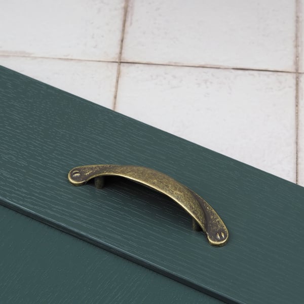 Handle & Home Antique Brass Cup Handle and Coordinating Knob