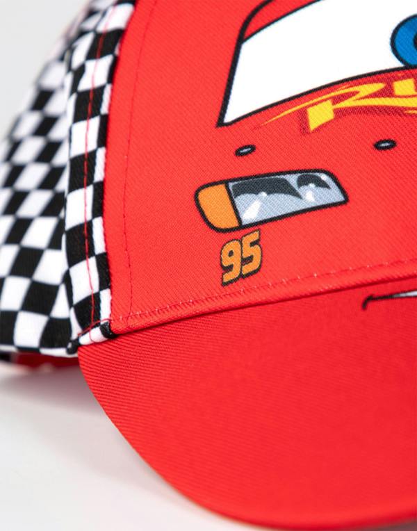 Vanilla Underground Disney Cars Boys Red Lightning Mcqueen Adjustable Curved Peak Cap (One Size)