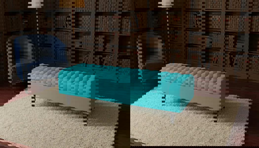 Romo Panel Storage Ottoman Bench Seat – Hidden Storage Coffee Table for Living Room UK (Aqua) - ISTOOLS