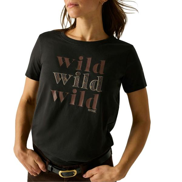 Regatta Womens/Ladies Filandra VX Wild Leopard Print T-Shirt - Black - 