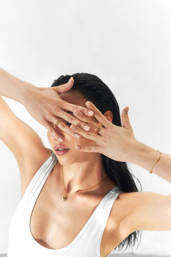 Elk & Bloom Double Love Dainty Hearts 14K Gold Ring
