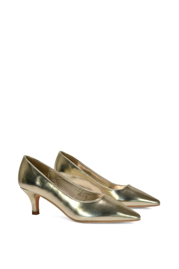 XY LONDON Pointed Toe Low Stiletto Kitten High Heel Court Shoes