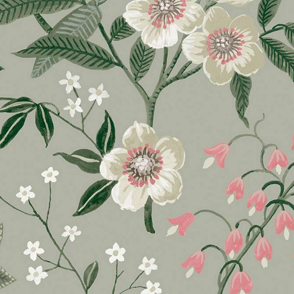 Laura Ashley Otterham Garden Pistachio wallpaper