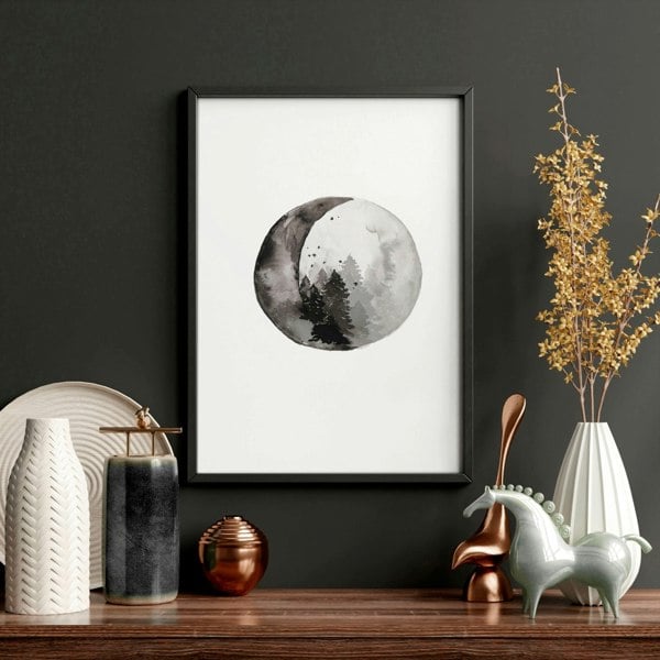 Moon phases wall art | Home office decor set of 3 prints