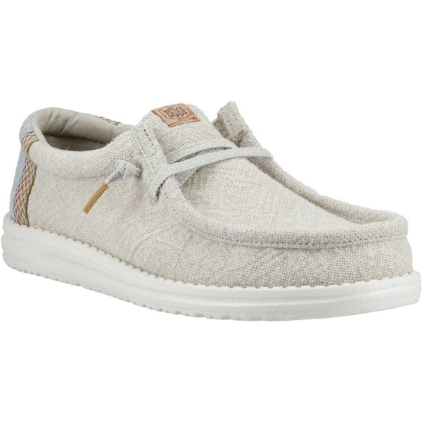HEYDUDE Wally Jute Jute Men's Stone Grey/Iceberg Green Moccasins Shoes