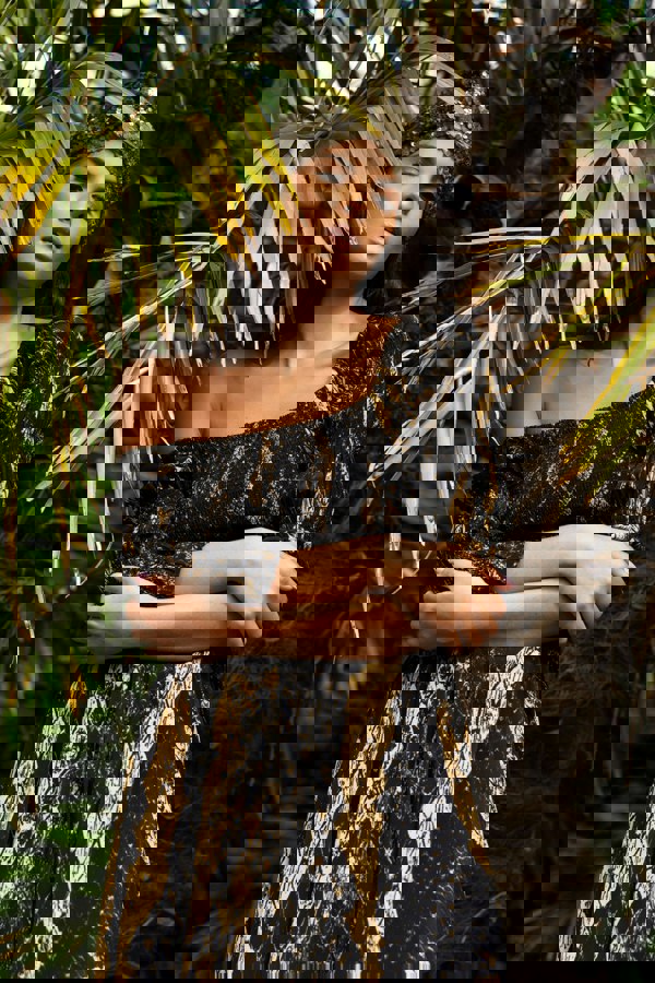 Valentina Black Python Dress