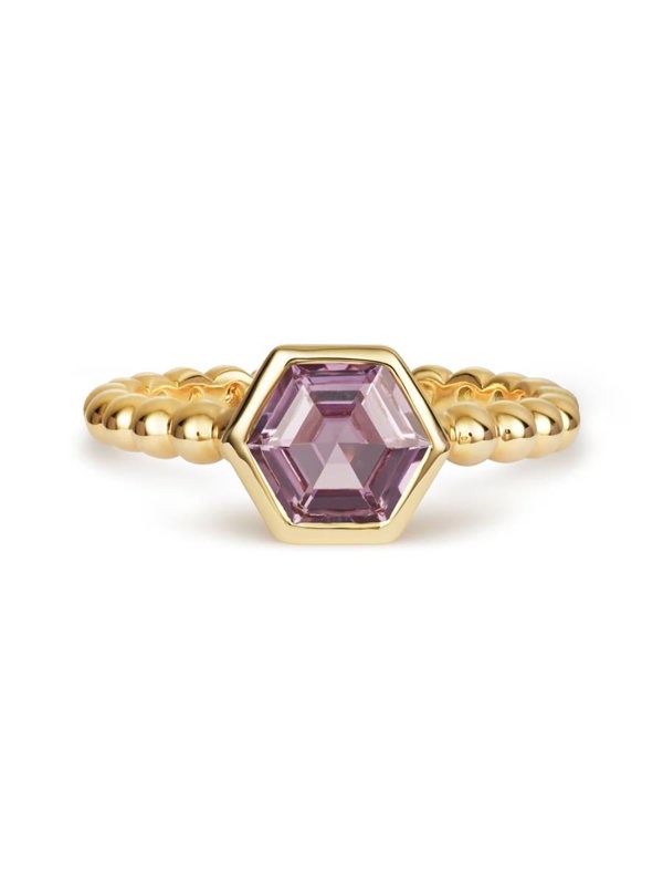 Gemdaia Violet Sapphire Hex Ring