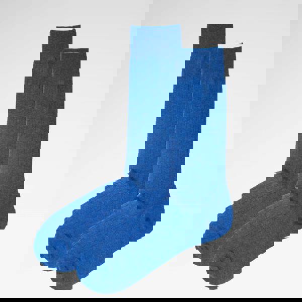 Jemsox Sweet Blue Recycled Rib Mens Socks | Eco-Friendly Comfort