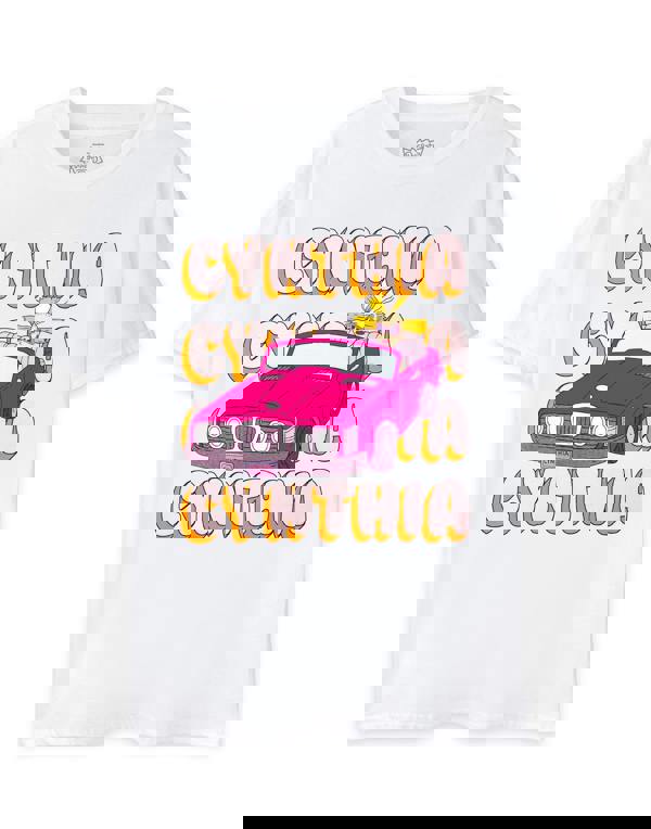 Rugrats Womens White Cynthia Car Short Sleeved T-Shirt