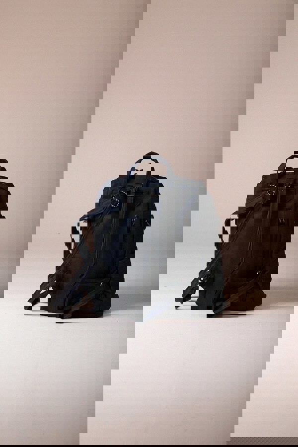 SVNX Faux Leather Backpack In Black