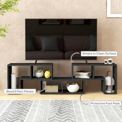 Wyld Haus Tota 134cm Black Wood Effect 3 Block Modular TV Stand