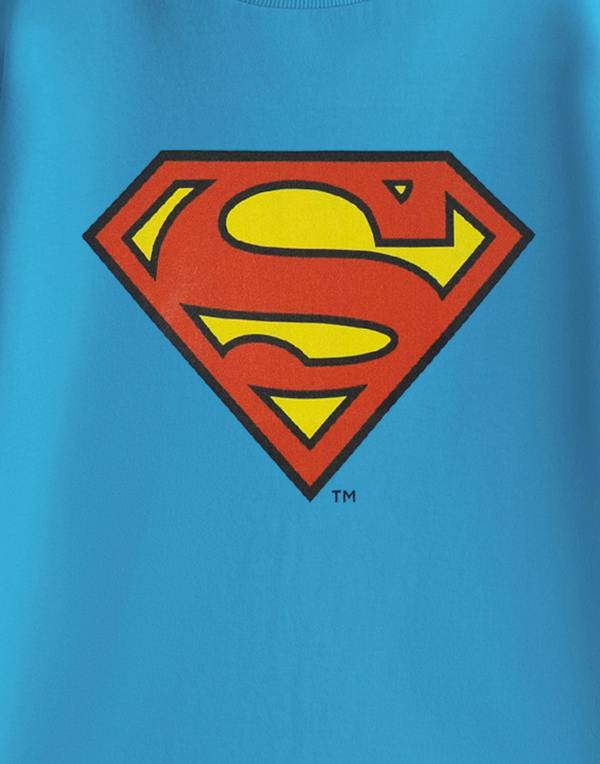 DC Comics Boys Blue Classic Logo Short Sleeved T-Shirt