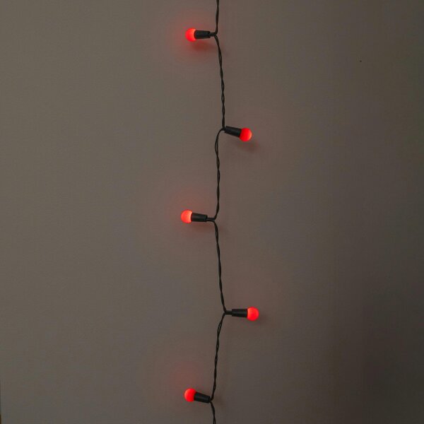 Samuel Alexander 50 LED Pearl Berry Multi-Action Christmas String Lights in Red