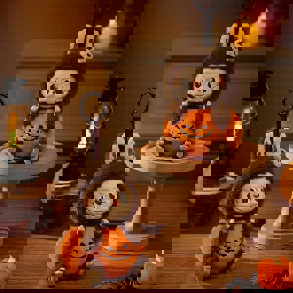 Pop Mart Happy Halloween Party Series - Labubu Sitting Pumpkin Vinyl Plush Pendant - Single Box