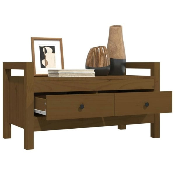 Berkfield Hall Bench Honey Brown 80x40x43 cm Solid Wood Pine
