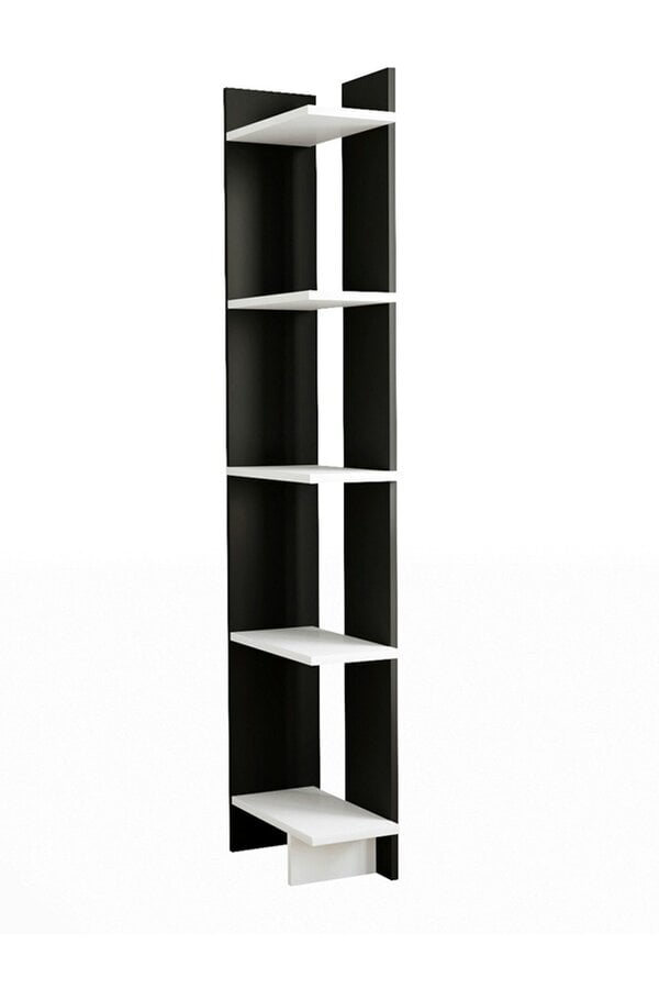 Living and Home 5 Tier Wooden Corner Bookcase Multifunctional Bookshelf Storage and Organizer