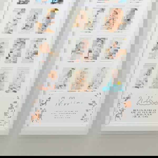 Personalised Memento Company Personalised Woodland Animal White Multi Photo Frame