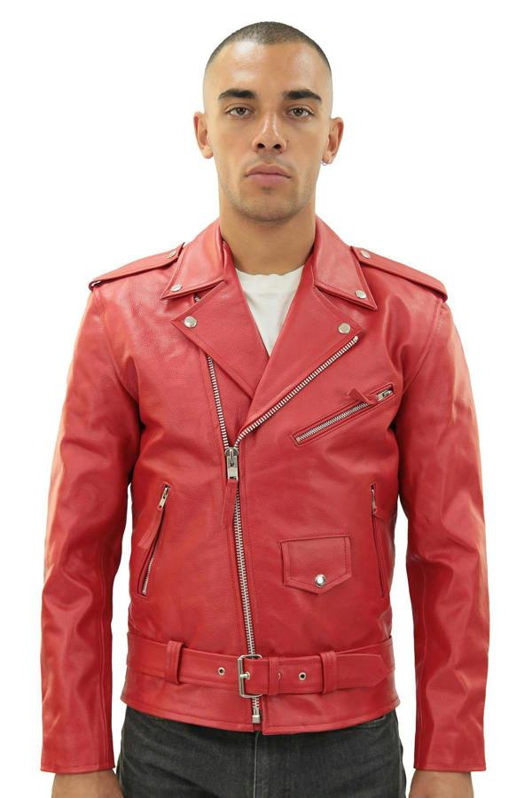 Infinity Leather Mens Cow-Hide Black Brando Jacket -Venice
