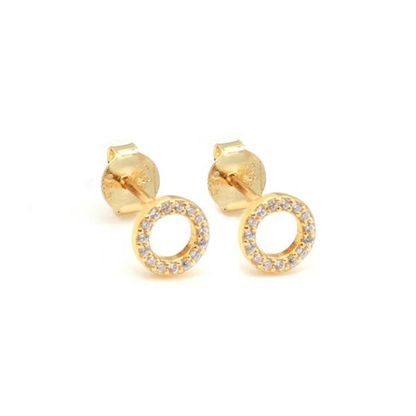 Say It With Dainty Initial Earring Pair - Yellow Gold