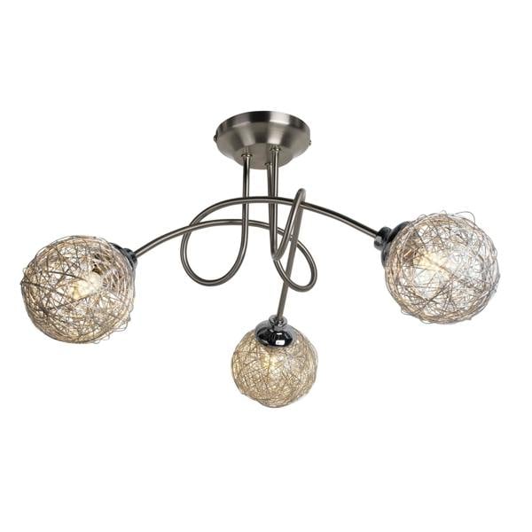 Pagazzi Lighting Orinoco 3 Light Chrome Semi Flush Ceiling Light