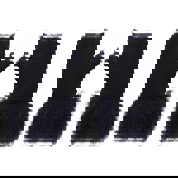 Infinity Leather Women’s Suede Leather Shearling Lined Fingerless Gloves