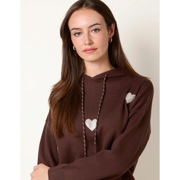 Blue Vanilla Hooded Sweatshirt With Heart Details