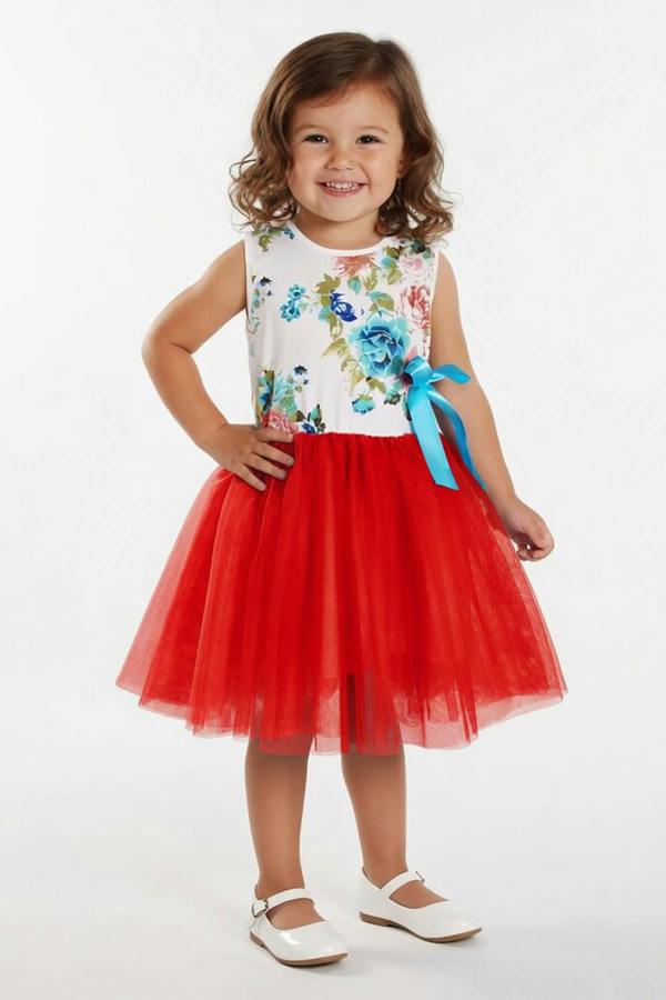 Cinda Coloured Floral Tutu Dress