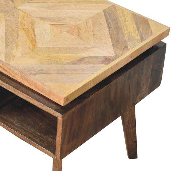 Wyld Haus Arezzo Classic Granary Coffee Table 2 Drawers with Brass Detail