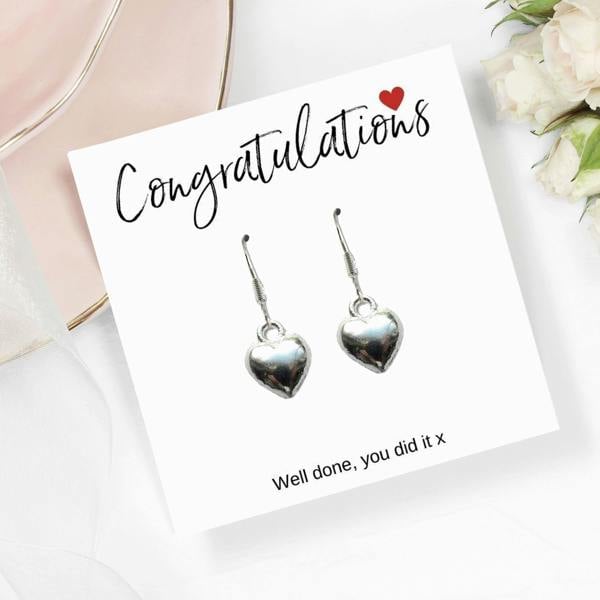 Aye Do Gifts Congratulations Heart Charm Earrings & Gift Card