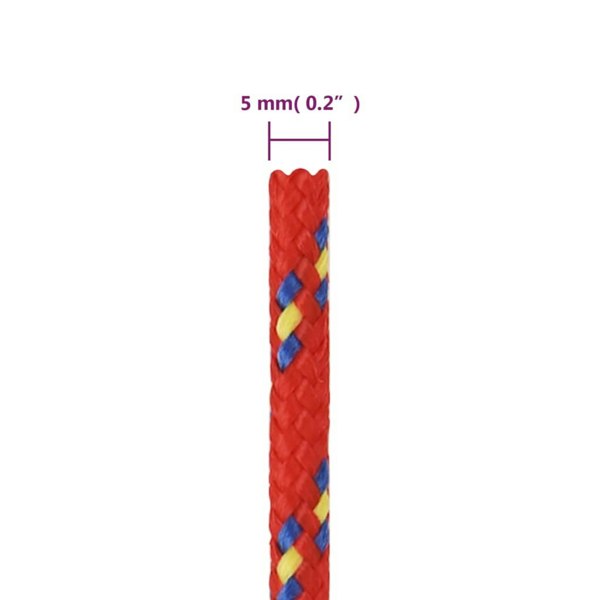 Berkfield Boat Rope Red 5 mm 50 m Polypropylene