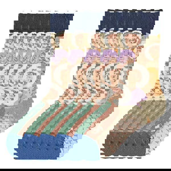 Anyfootwear 5 Pairs Size 5-9 Fashion Long Sock Cartoon Personalized Creative Nature Blue Human Abstract Art For Men Woman Foot Cold Winter Warm 