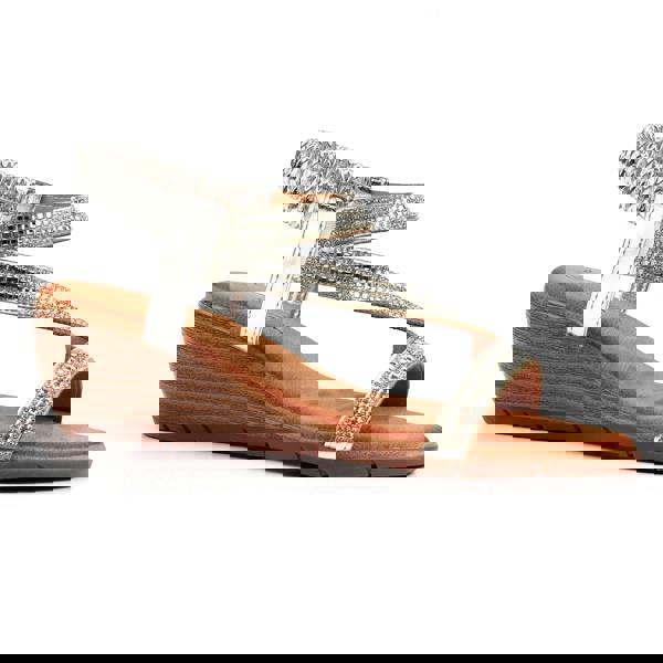 Lunar Womens Darci Wedge Heel Sandals - Silver