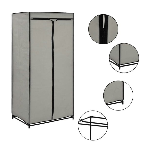 Berkfield Wardrobe Grey 75x50x160 cm
