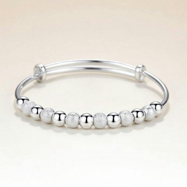 The Colourful Aura Silver Plated Beaded Adjustable Bracelet